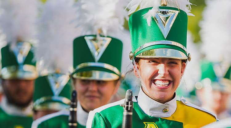 Student in marching band