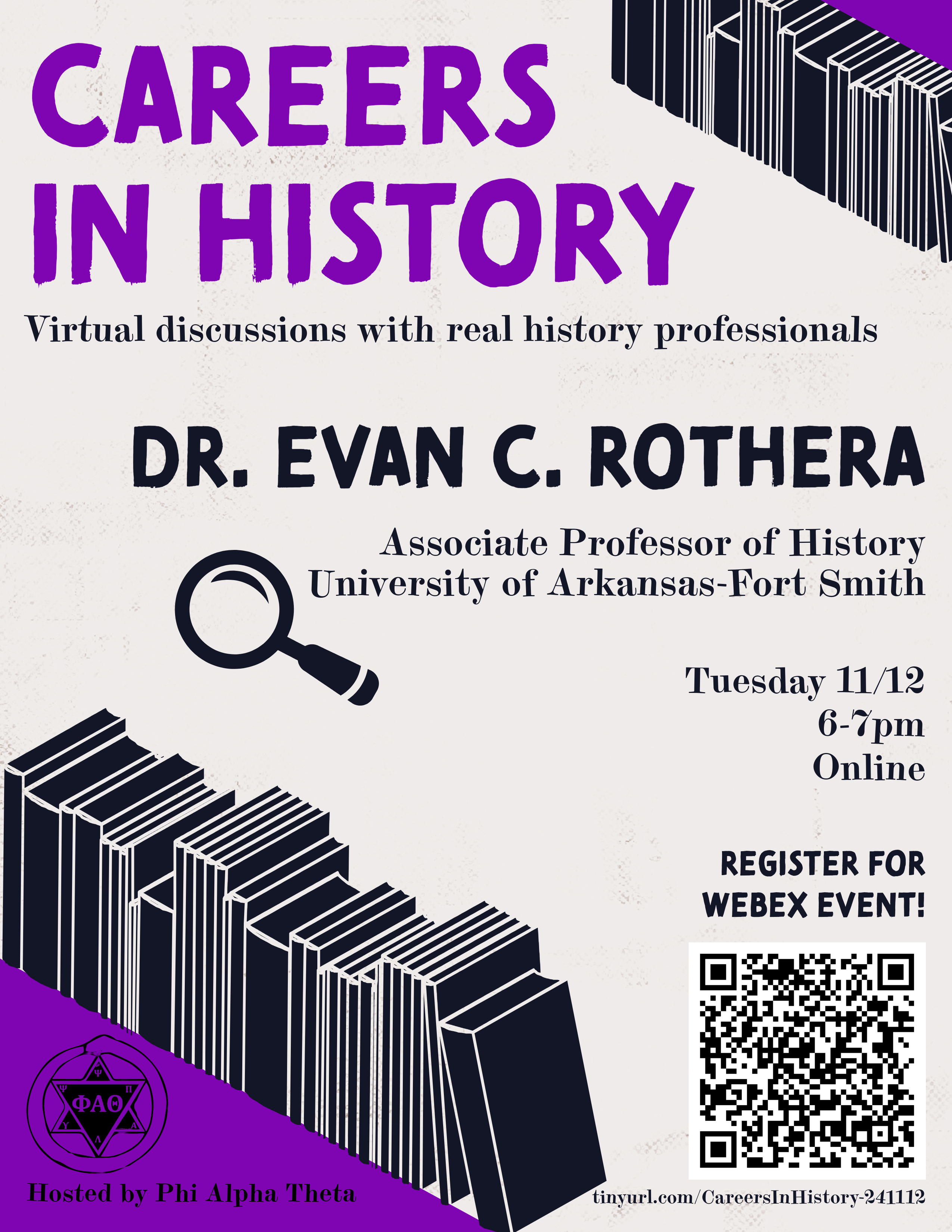 Flier for Dr. Rother'a Careers in History Talk